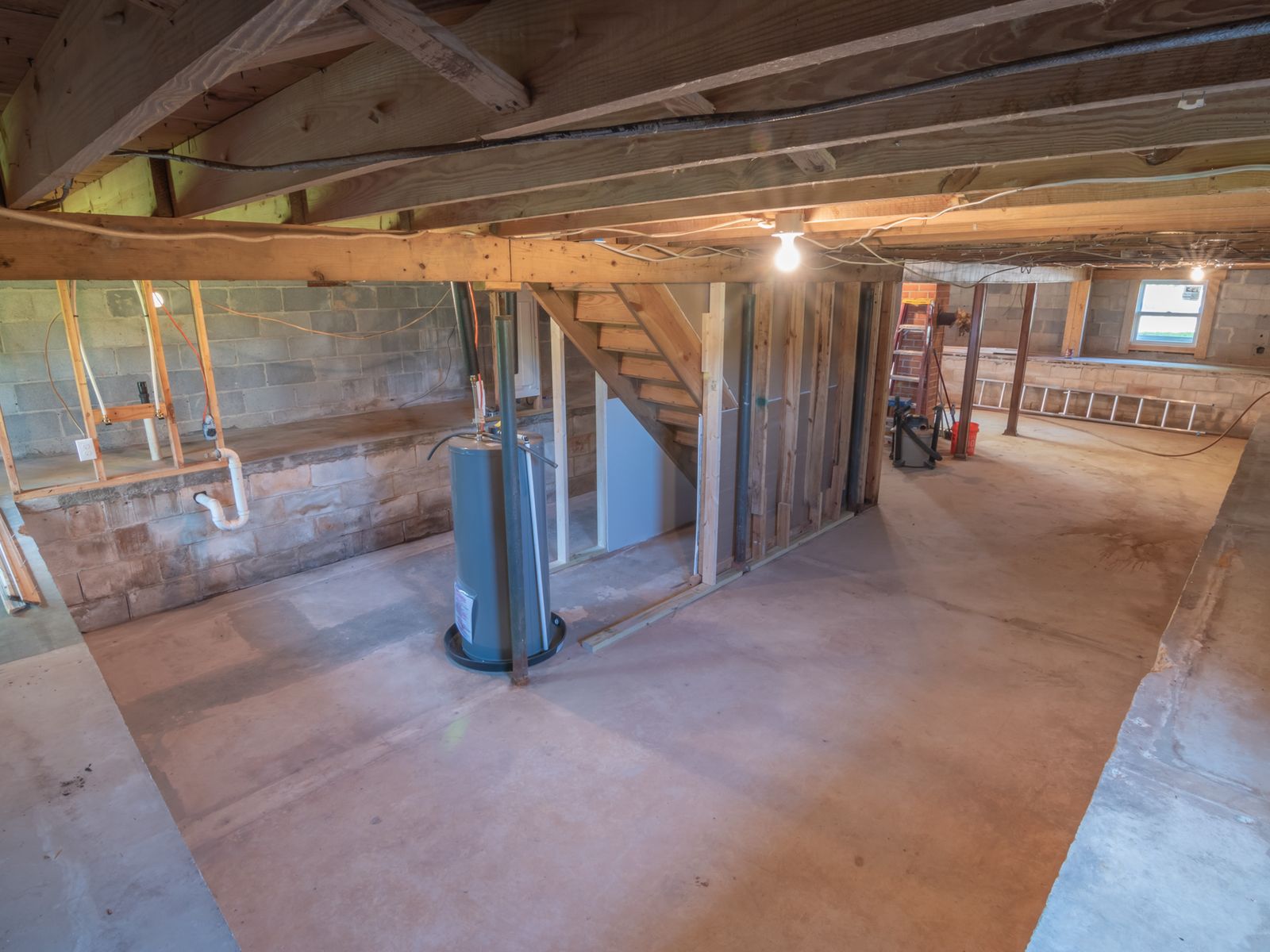 Empty Basement Ready for Waterproofing